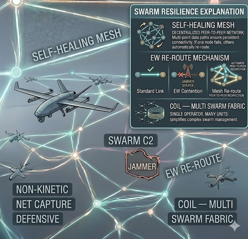 Coil swarm fabric concept