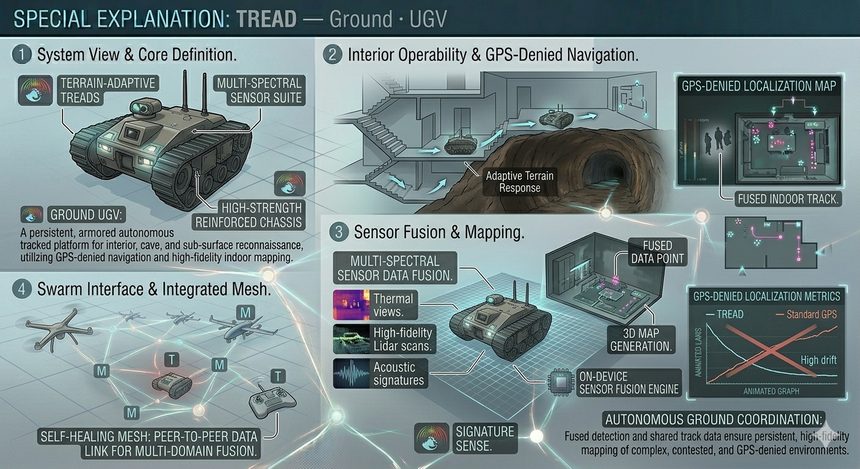 Tread autonomous ground unit concept