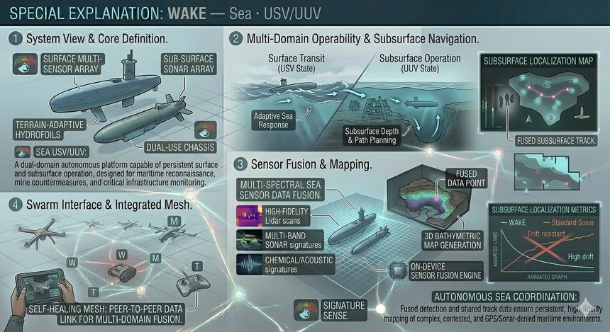 Wake maritime USV/UUV concept